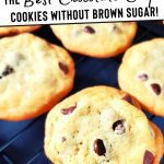 chocolate chip cookies with no brown sugar on cooling rack