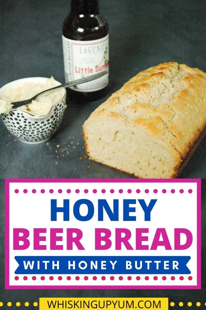 Delicious honey beer bread with honey butter