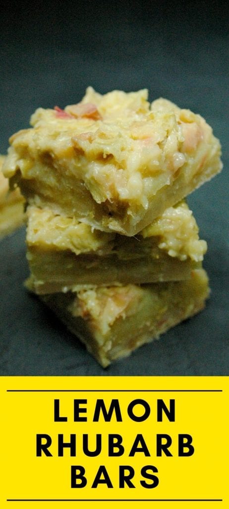 Stack of lemon rhubarb bars
