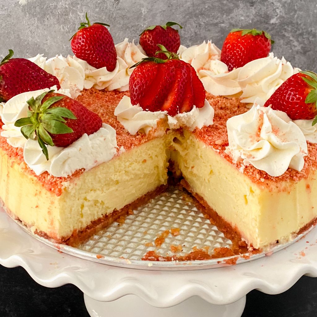 Strawberry Crunch Cheesecake - Whisking Up Yum