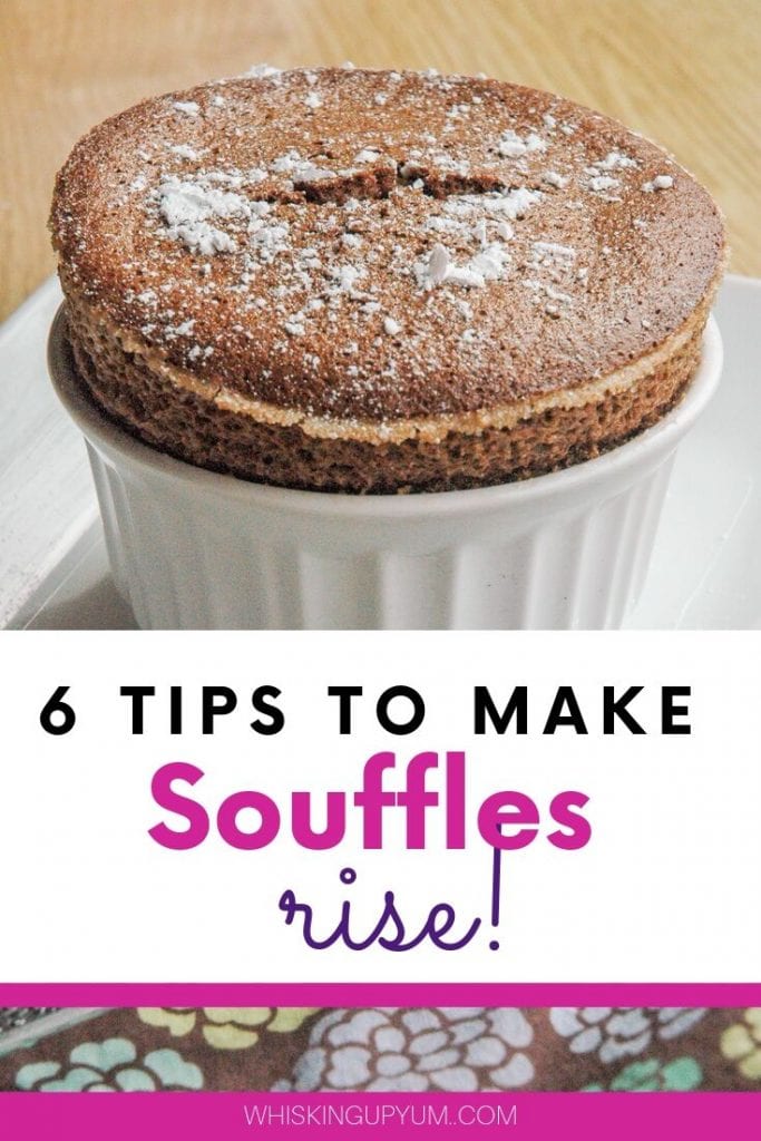 chocolate souffle with white powdered sugar on top.